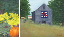 Fall Garden and Quilt Barn by Cyd Rust
