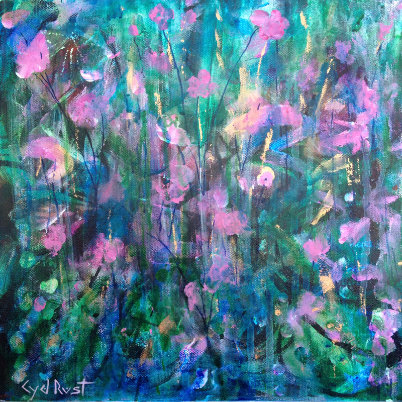 FAIRY DREAMS ©Cyd Rust:12" x 12" Acrylic Painting on Gallery Wrapped Canvas