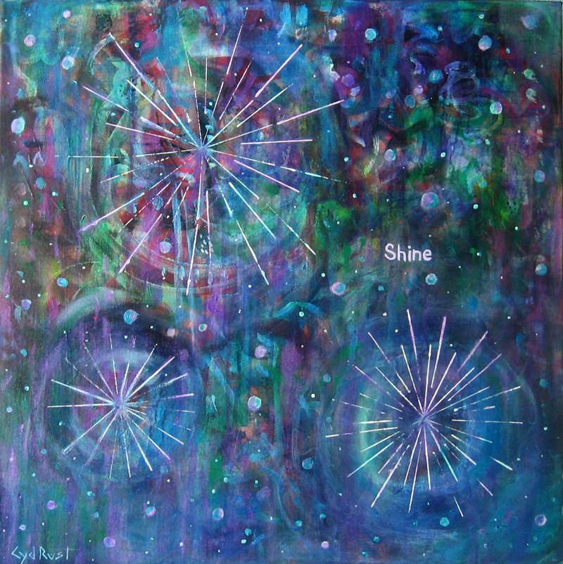 SHINE ©Cyd Rust: 24" x 24" Acrylic Painting on Gallery Wrapped Canvas