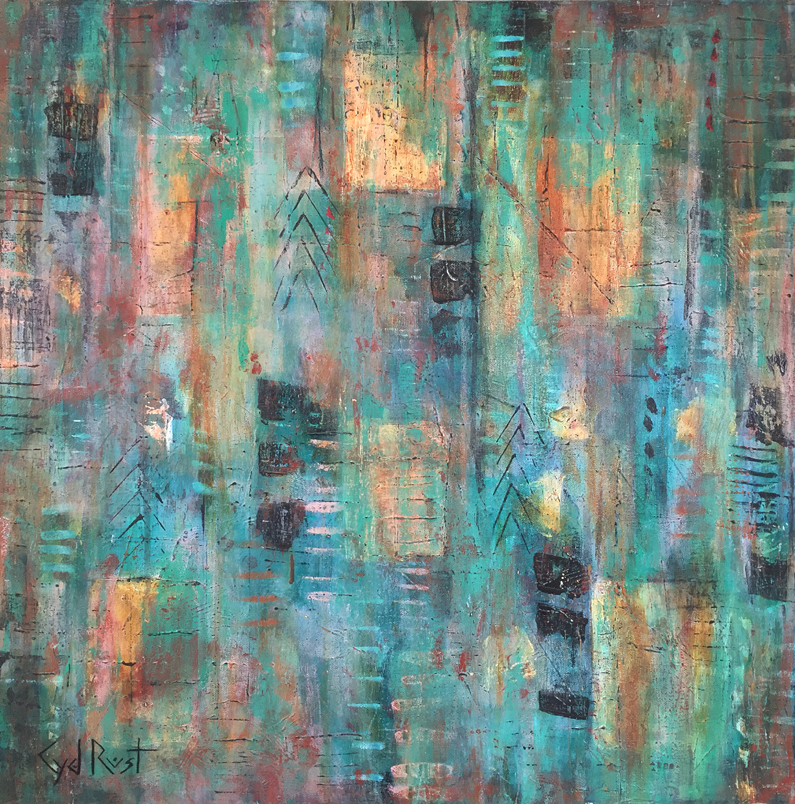 PATINA ©Cyd Rust: 24" x 24" Acrylic Painting on Gallery Wrapped Canvas