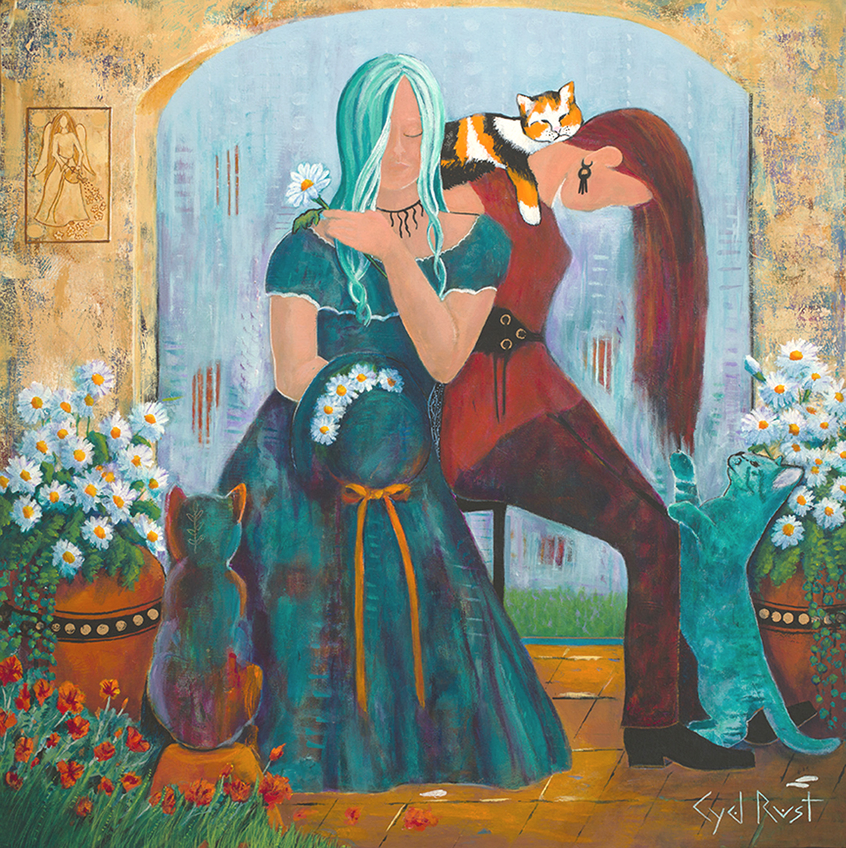 LIFE: NOURISH YOUR SOUL ©Cyd Rust: A 36" x 36" Acrylic Painting on Gallery Wrapped Canvas
